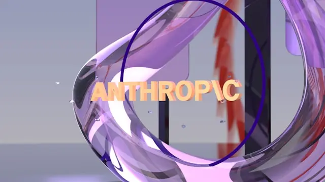 Anthropic strebt Oktober-Börsengang an – Schriftzug als 3D-Grafik Anthropic-Schriftzug in Orange in einer violetten 3D-Glasgrafik als Bezug zum geplanten Börsengang des KI-Entwicklers